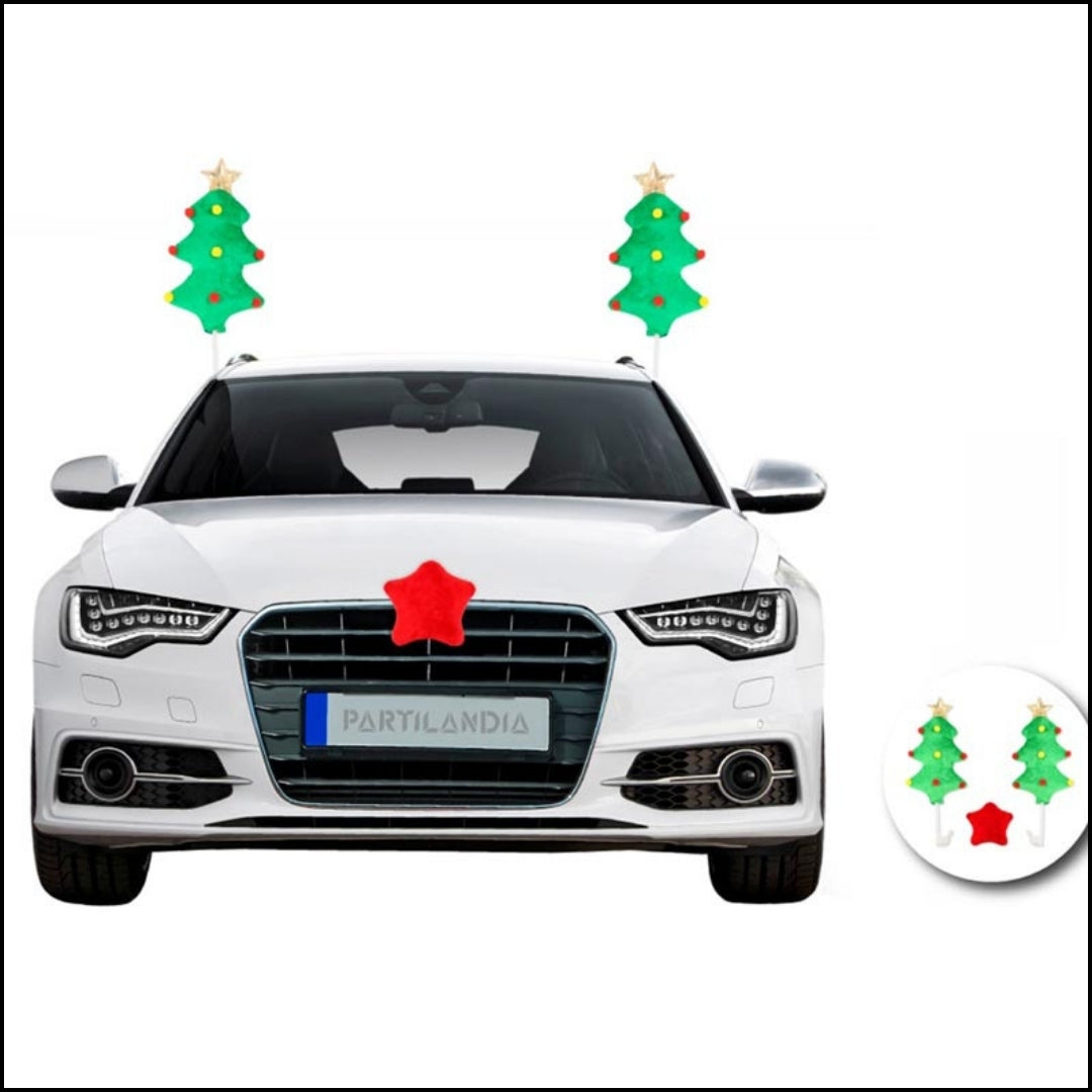Set decorativo navideño para auto